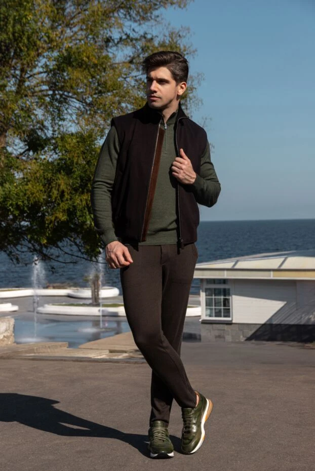 Loro Piana sports pants for men made of cotton and cashmere brown 171872 - photo 2