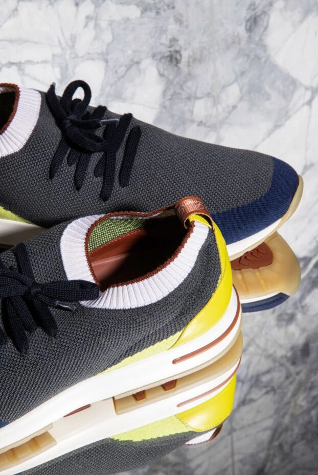 Loro Piana кроссовки из шерсти и кожи серые мужские 171877 - фото 3