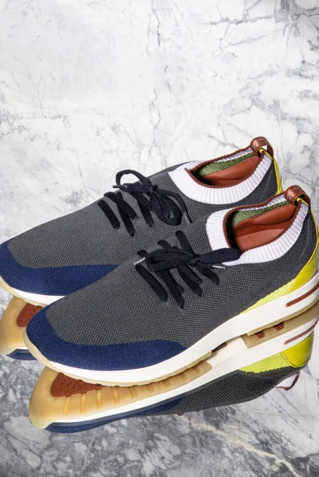 Loro Piana кроссовки из шерсти и кожи серые мужские 171877 - фото 2