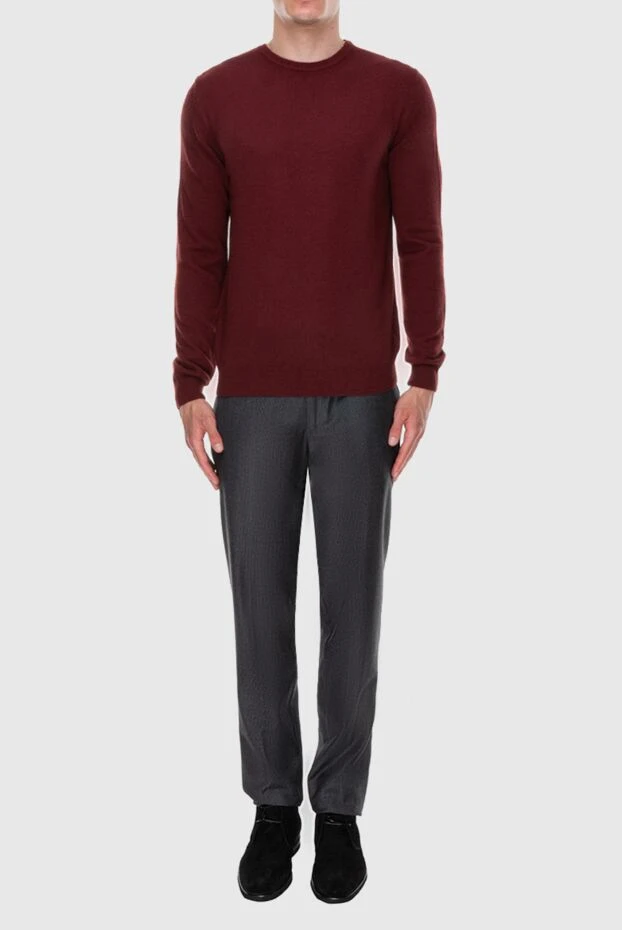 Cesare di Napoli man cashmere jumper burgundy for men buy with prices and photos 171912 - photo 2
