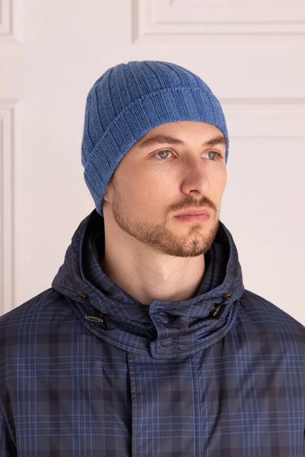 Gran Sasso мужские шапка из кашемира синяя мужская купить с ценами и фото 171996 - фото 2