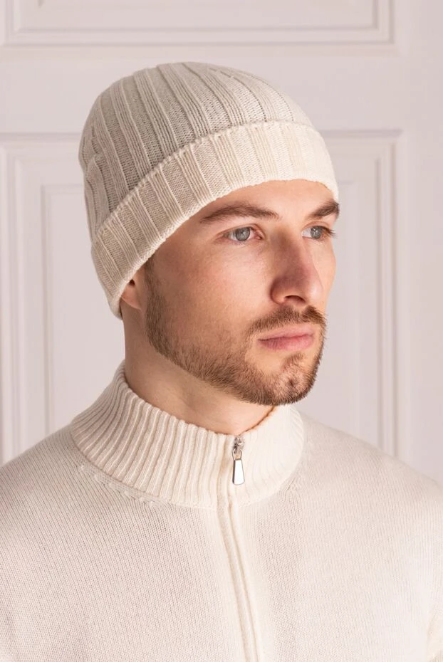 Gran Sasso мужские шапка из кашемира белая мужская купить с ценами и фото 172005 - фото 2