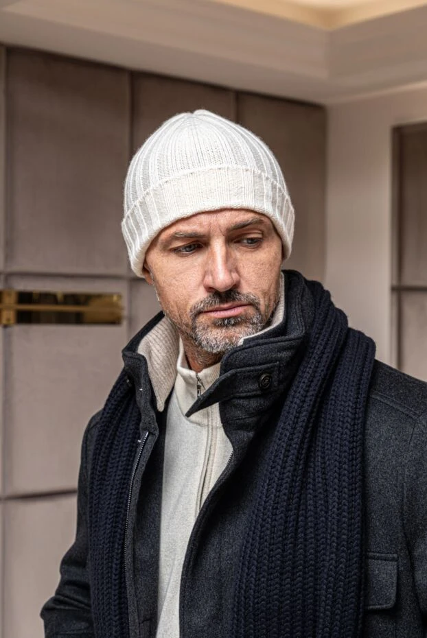Gran Sasso cream white cashmere hat men's 172005 - photo 2