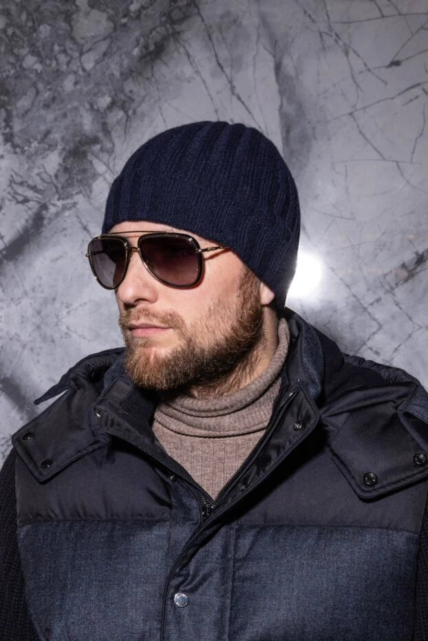 Gran Sasso night blue cashmere hat men's 172008 - photo 2