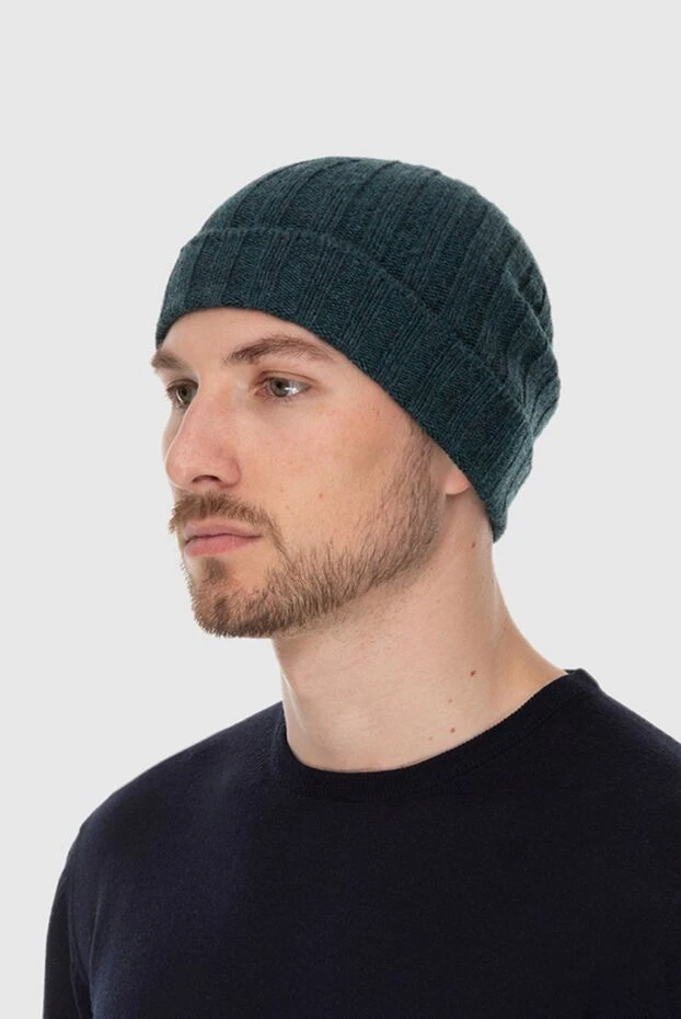 Gran Sasso мужские шапка из кашемира зеленая мужская купить с ценами и фото 172012 - фото 2