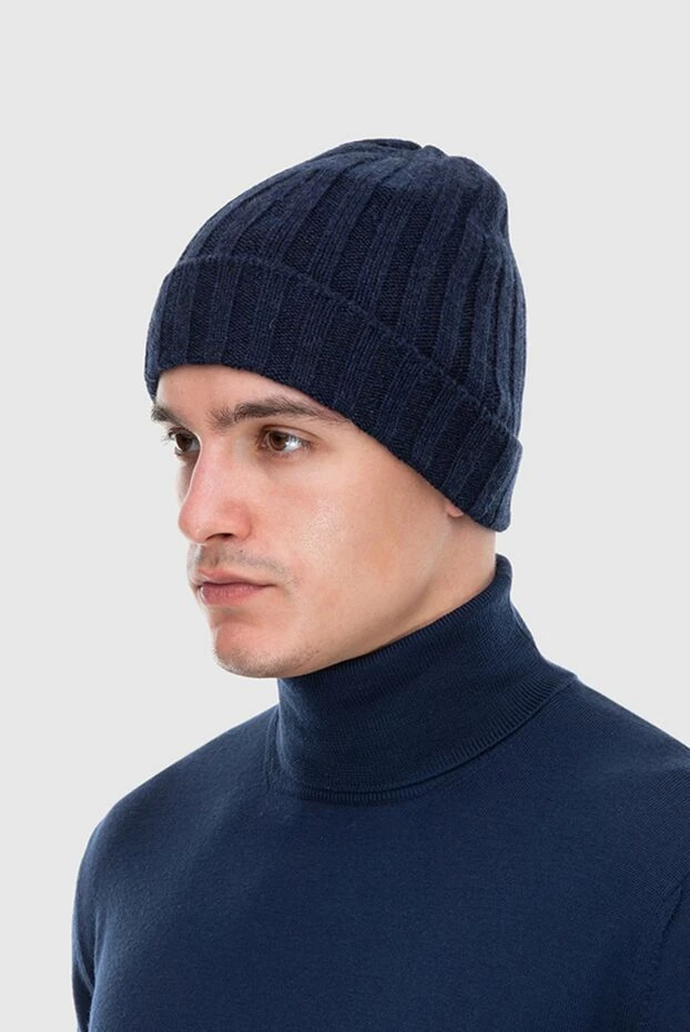 Gran Sasso мужские шапка из кашемира синяя мужская купить с ценами и фото 172013 - фото 2