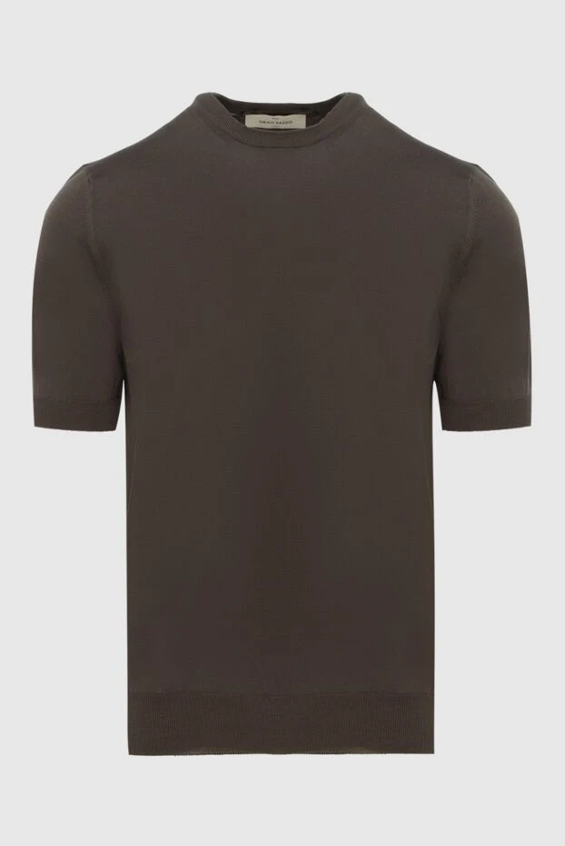 Gran Sasso brown cotton jumper with short sleeves and elasticated hem 197032 - photo 1