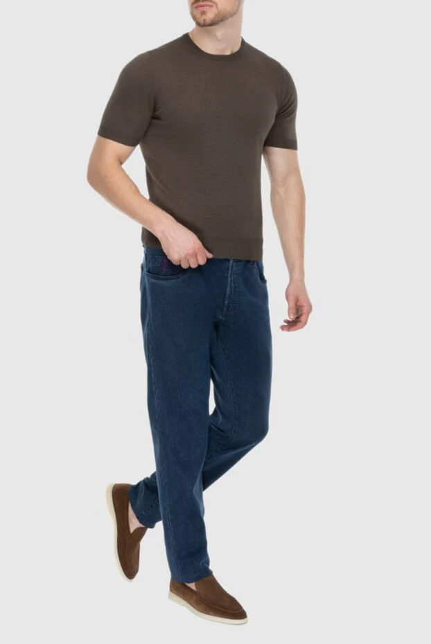 Gran Sasso brown cotton jumper with short sleeves and elasticated hem 197032 - photo 2