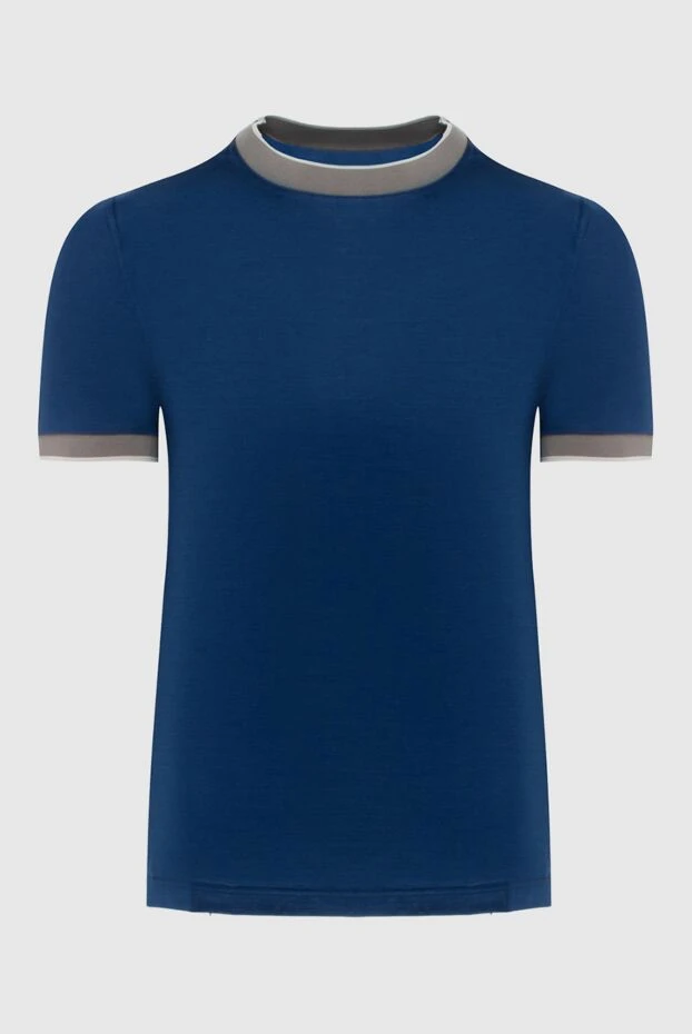 Gran Sasso мужские футболка хлопковая синяя мужская купить с ценами и фото 172068 - фото 1