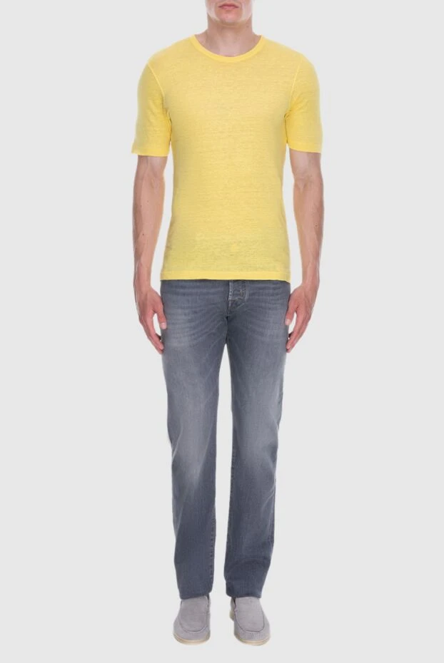 Gran Sasso basic yellow linen t-shirt men's 196571 - photo 2