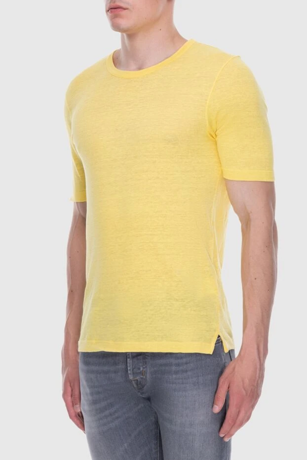 Gran Sasso basic yellow linen t-shirt men's 196571 - photo 3