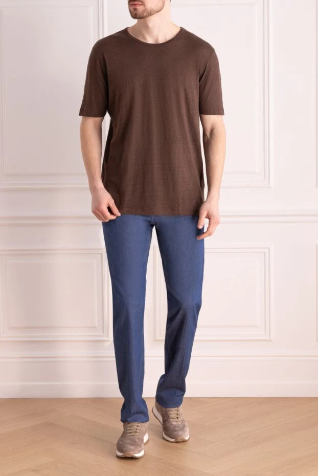 Gran Sasso мужские футболка льняная коричневая мужская купить с ценами и фото 172077 - фото 2