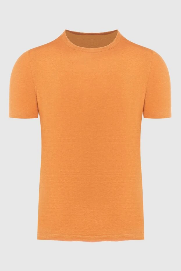 Gran Sasso orange linen short sleeve t-shirt with side slits 195476 - photo 1