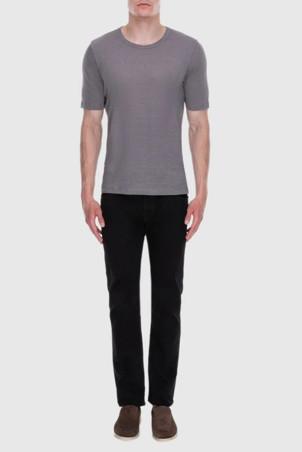 Gran Sasso grey linen basic t-shirt men's 196575 - photo 2