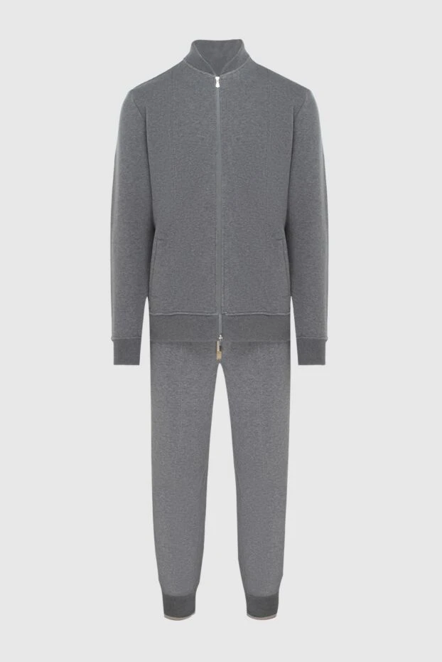 Gray cotton sports suit for men