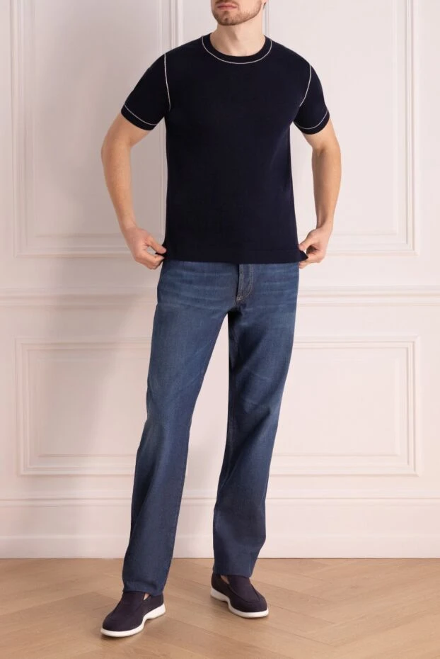 Gran Sasso man jumper with short sleeves blue for men buy with prices and photos 172110 - photo 2