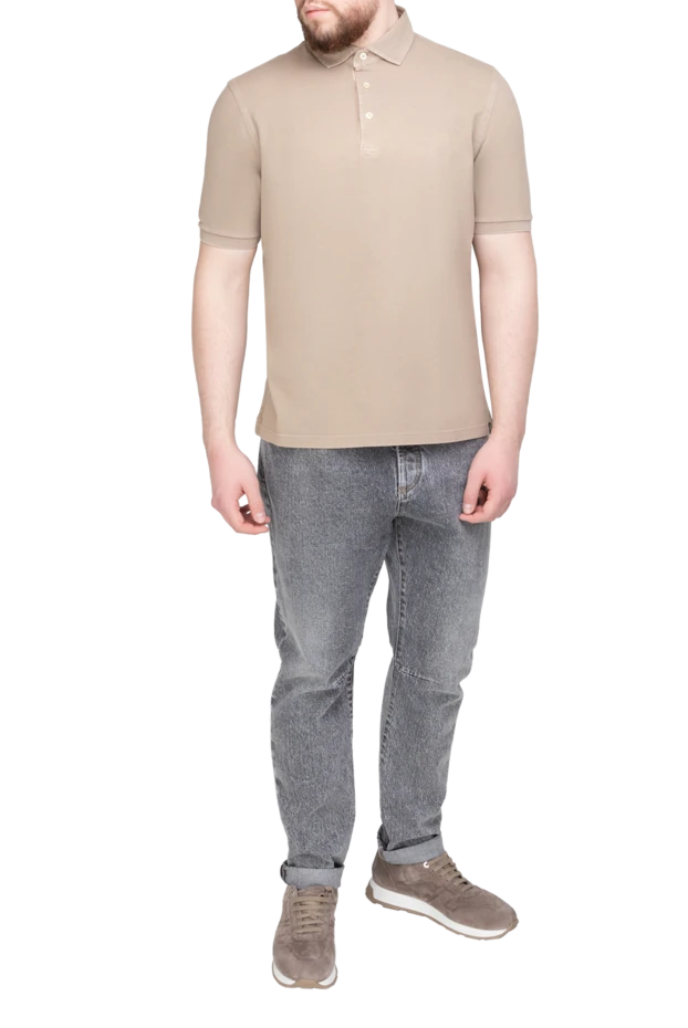 Gran Sasso cotton beige polo for men 196546 - photo 2