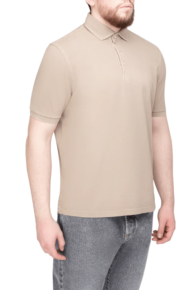 Gran Sasso cotton beige polo for men 196546 - photo 3