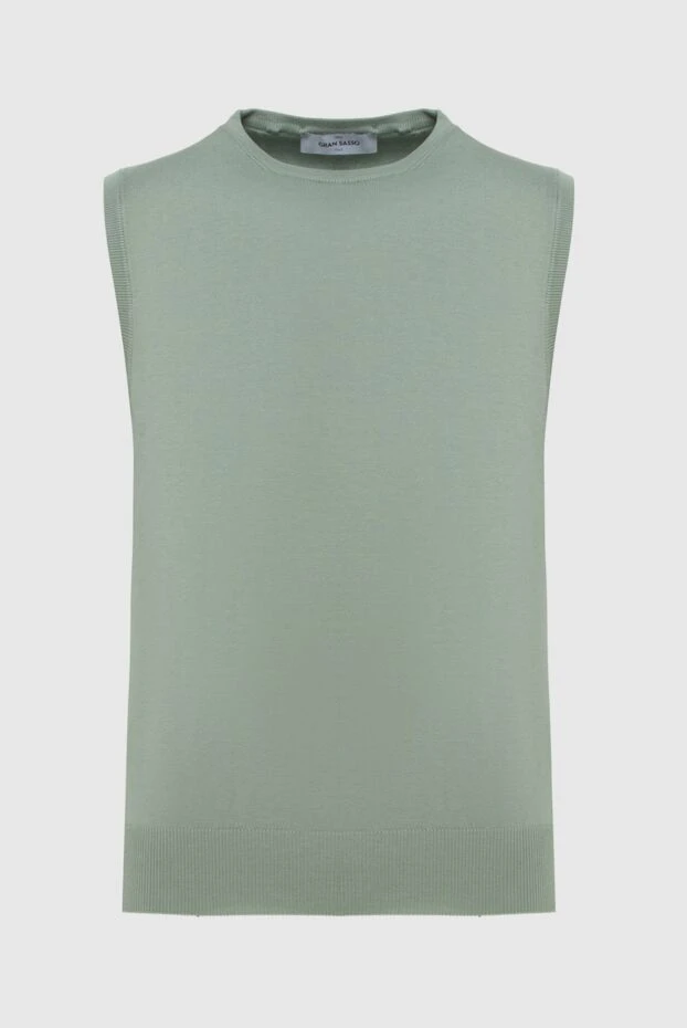 Green cotton vest for men