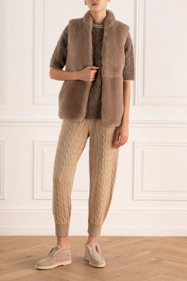 Peserico woman vest made of natural fur, beige, for women buy with prices and photos 172132 - photo 2