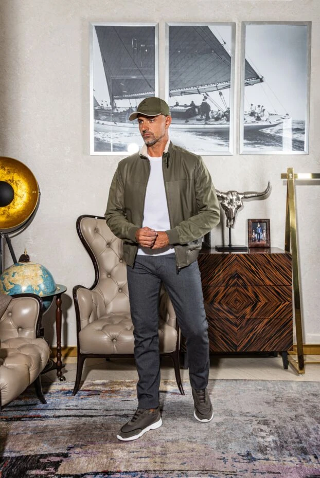 Stefano Ricci куртка на хутрі з натуральної шкіри зелена чоловіча 172157 - фото 2