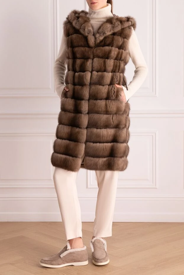 Fabio Gavazzi woman women's brown sable fur vest 172161 - photo 2