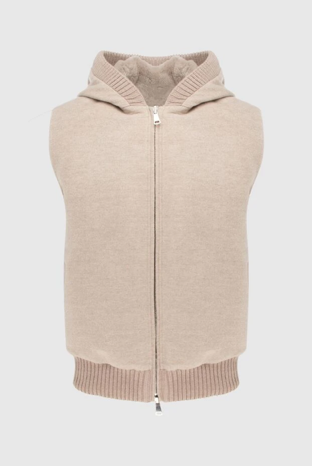 Cashmere vest beige for men