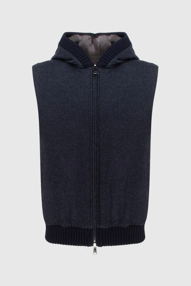 Cashmere vest blue for men