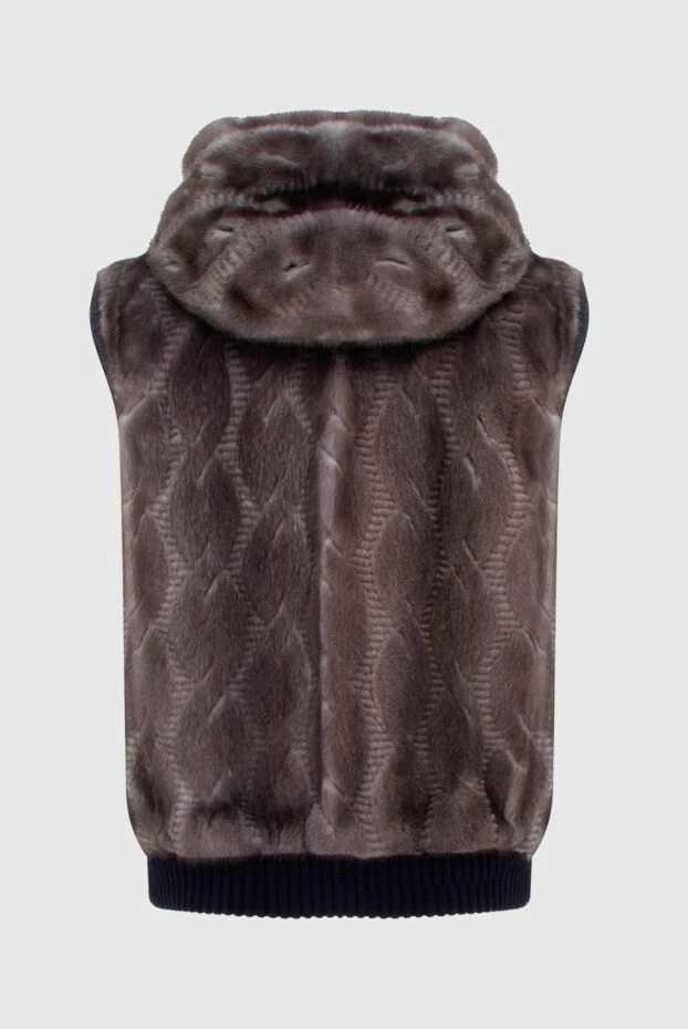 Мужской кашемировый жилет с объёмным узором и тёмной окантовкой - фото 2