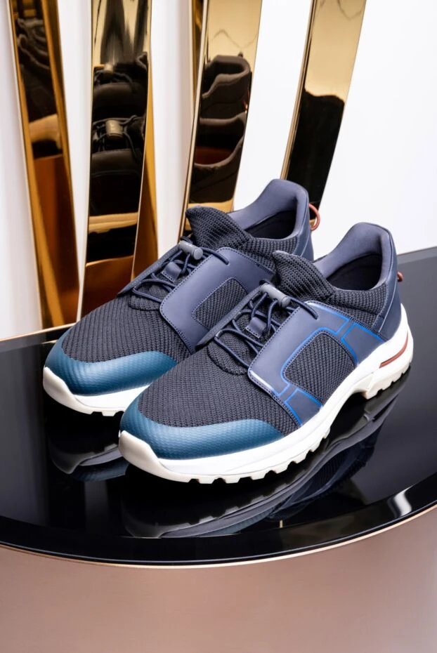 Loro Piana кроссовки тёмно-синие с системой быстрой фиксации 172200 - фото 2