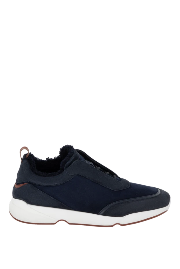 Loro Piana man blue suede sneakers for men buy with prices and photos 172201 - photo 1