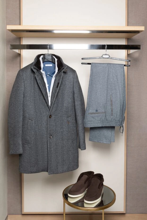 Loro Piana brown men's winter loafers made of suede with fur 172204 - photo 3