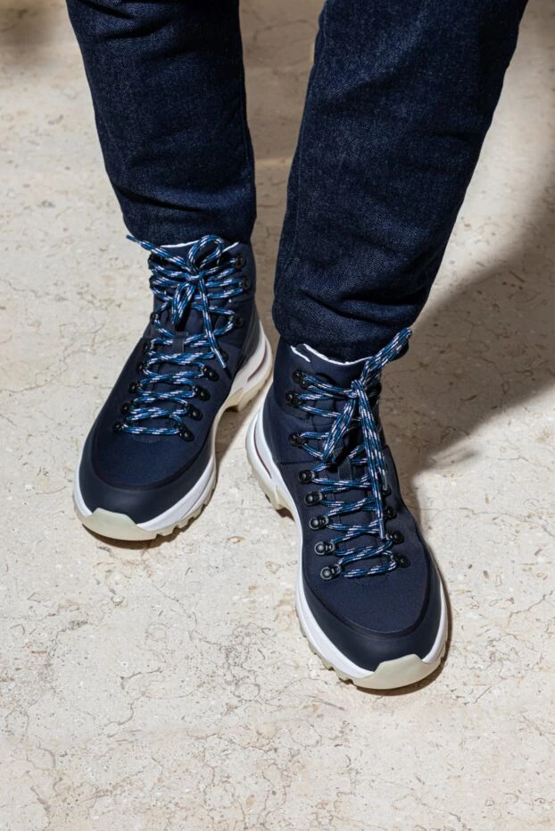 Loro Piana trekking sneakers with contrasting lacing and light base blue 172206 - photo 2