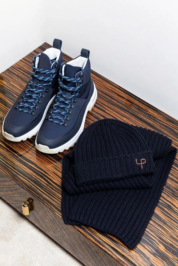 Loro Piana trekking sneakers with contrasting lacing and light base blue 172206 - photo 3