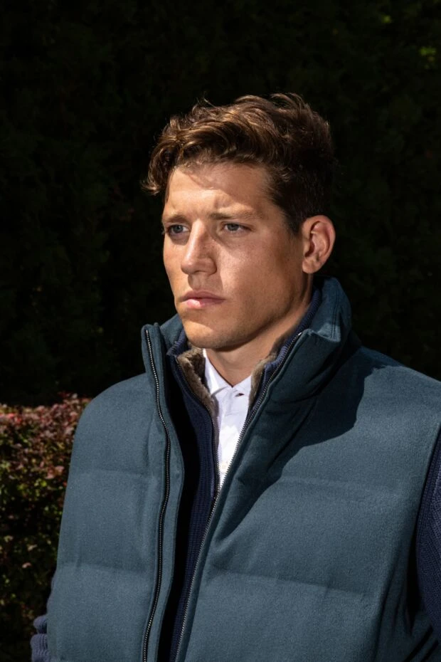 Loro Piana mens blue cashmere zip-up vest 172215 - photo 2