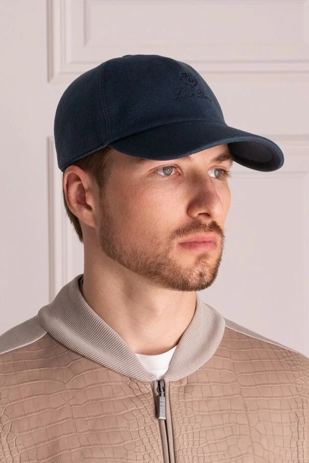 Loro Piana мужские кепка из кашемира синяя мужская купить с ценами и фото 172220 - фото 2
