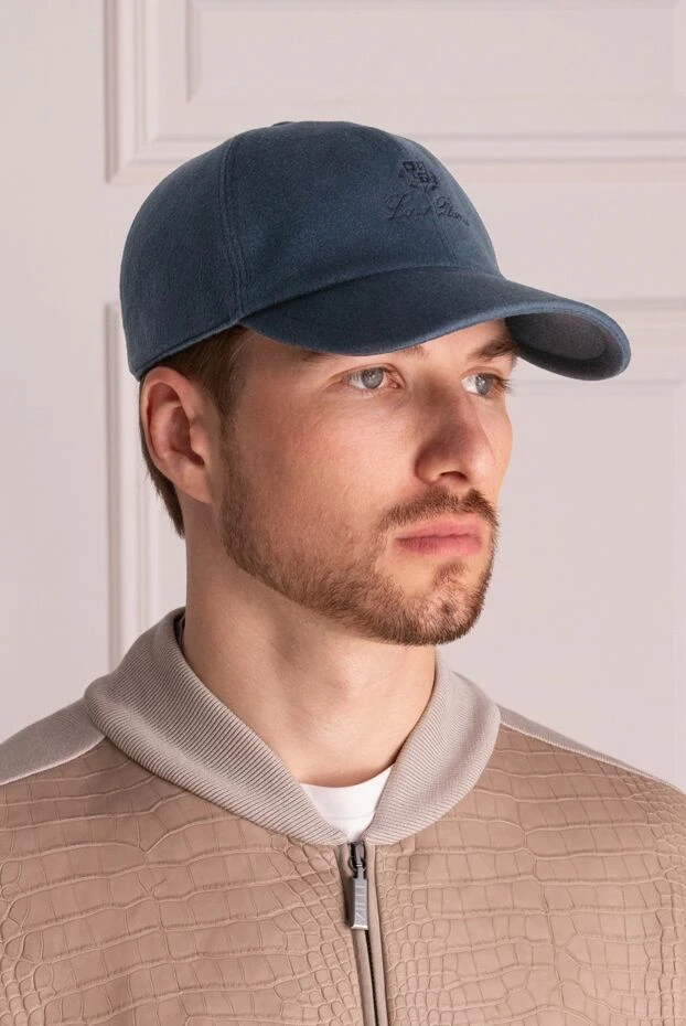 Loro Piana man beige men's baseball cap with logo made of cashmere 184924 - photo 2