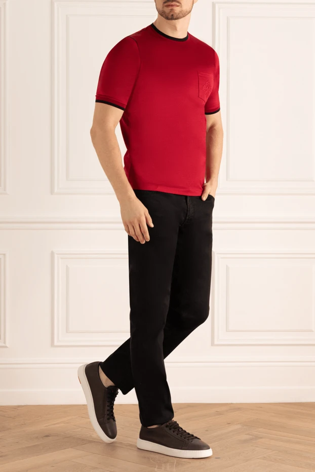 Zilli мужские футболка хлопковая бордовая мужская купить с ценами и фото 172260 - фото 2
