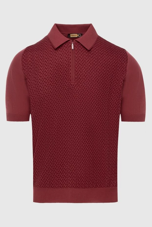 Zilli man men's cotton and silk polo, burgundy 172267 - photo 1