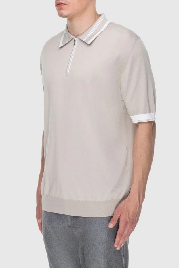Zilli men's light-colored polo shirt with a silky texture and short sleeves 195760 - photo 3