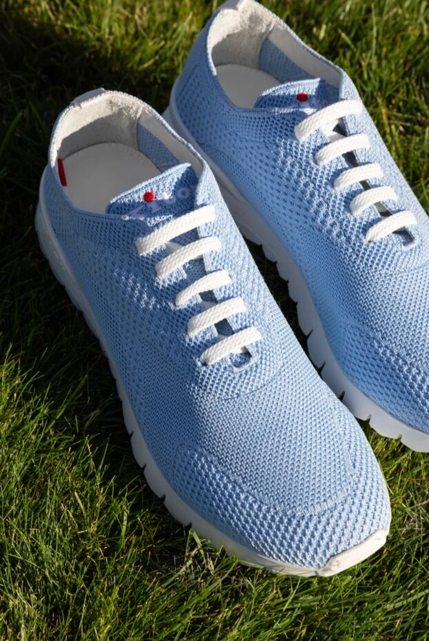 Kiton трикотажні кросівки з м'яким плетінням у небесному відтінку 172300 - фото 2