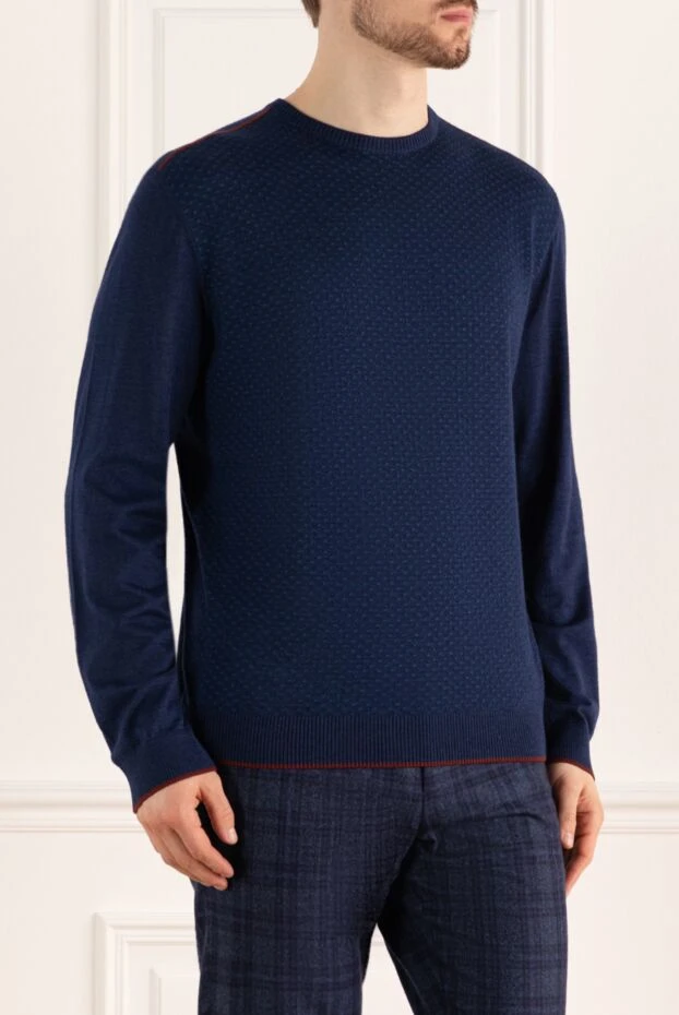 Stefano Ricci blue cashmere and silk jumper for men 172310 - photo 3