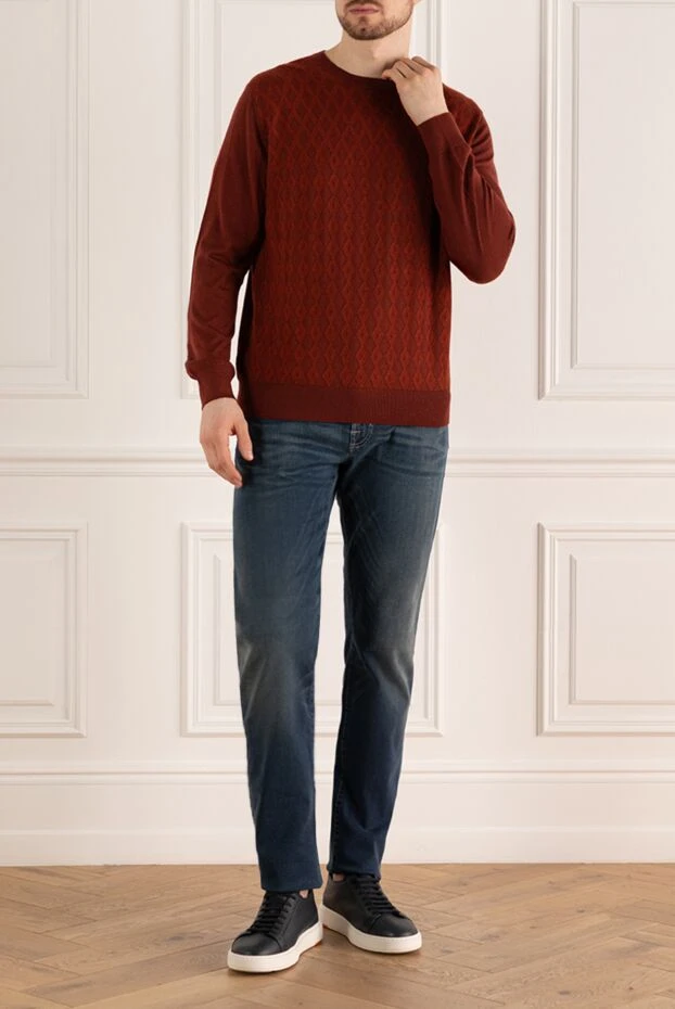 Stefano Ricci cashmere and silk burgundy jumper for men 172313 - photo 2