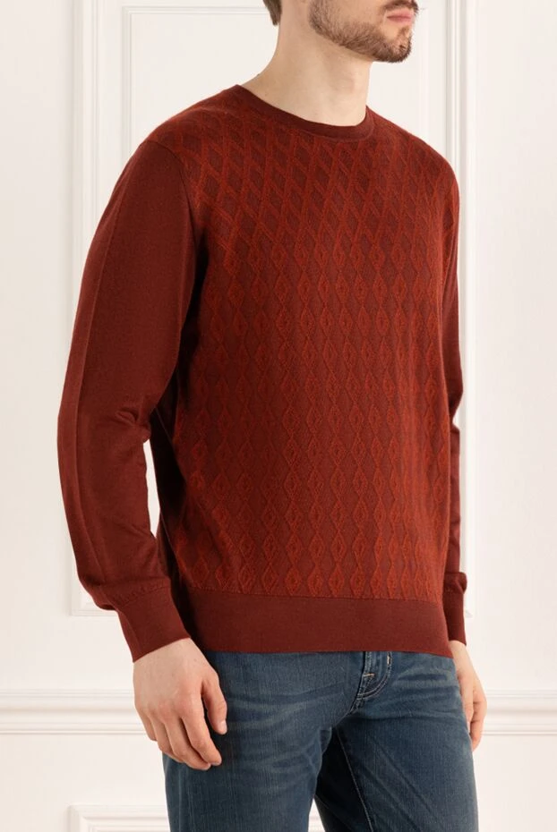 Stefano Ricci cashmere and silk burgundy jumper for men 172313 - photo 3