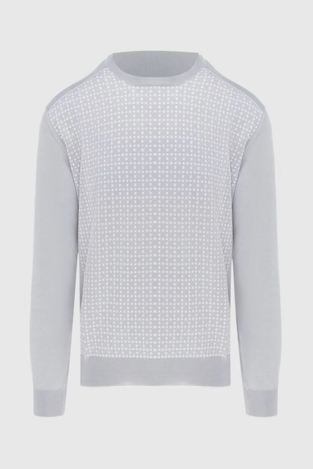 Джемпер з кашеміру та шовку сірий чоловічий - фото 1