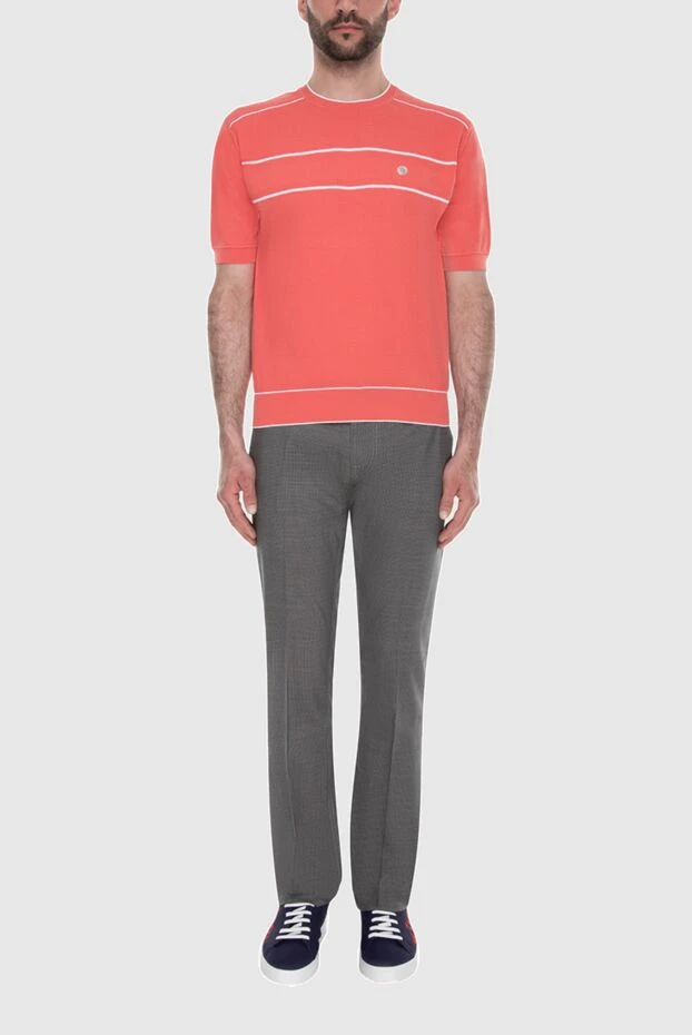 Stefano Ricci джемпер з коротким рукавом з бавовни помаранчевий чоловічий 172316 - фото 2