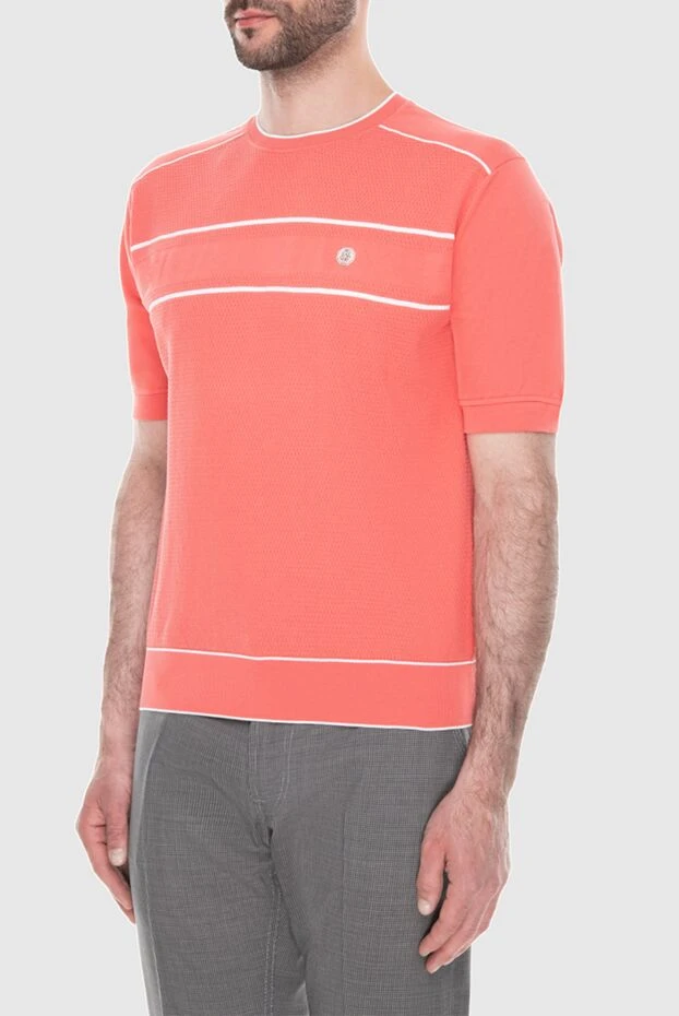 Stefano Ricci джемпер з коротким рукавом з бавовни помаранчевий чоловічий 172316 - фото 3