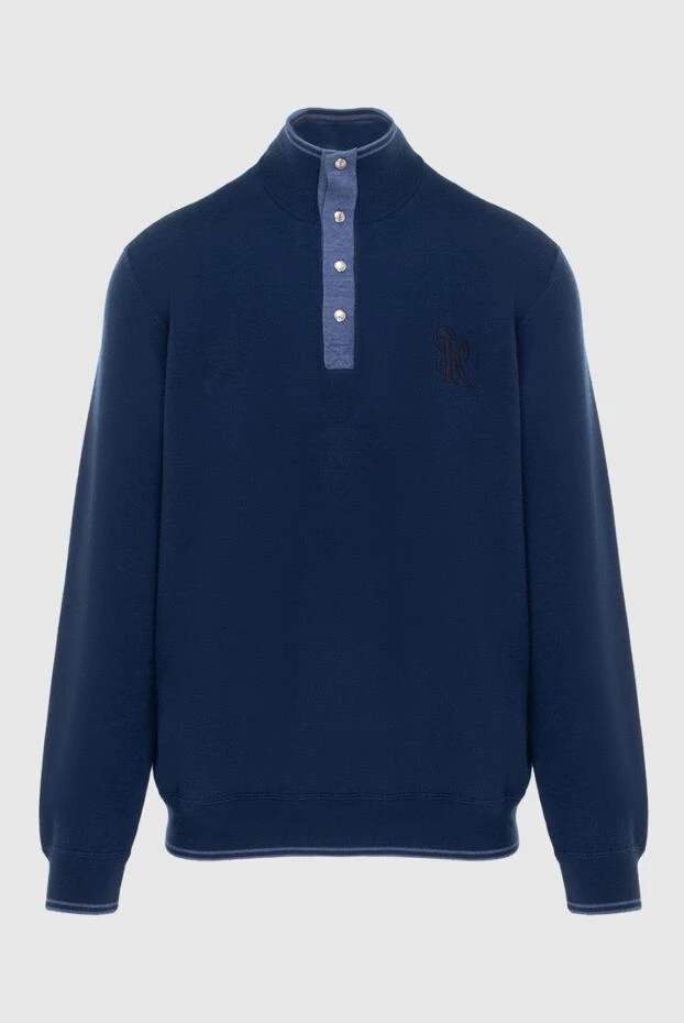 Тройер із кашеміру та шовку синій чоловічий - фото 1