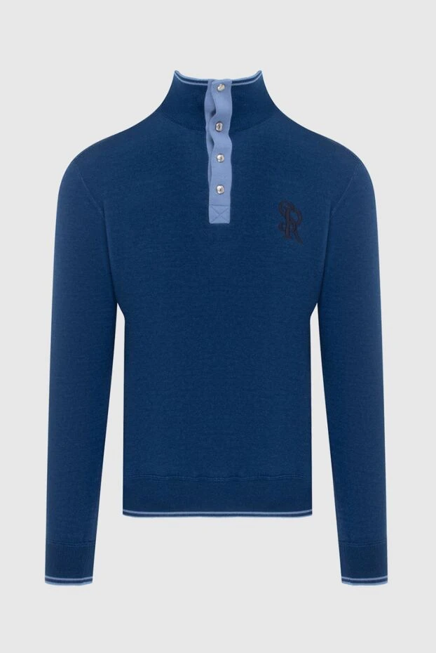 Тройер из кашемира и шелка синий мужской - фото 1