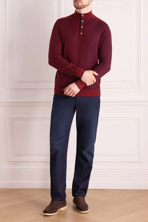 Тройер з кашеміру та шовку червоний чоловічий - фото 2